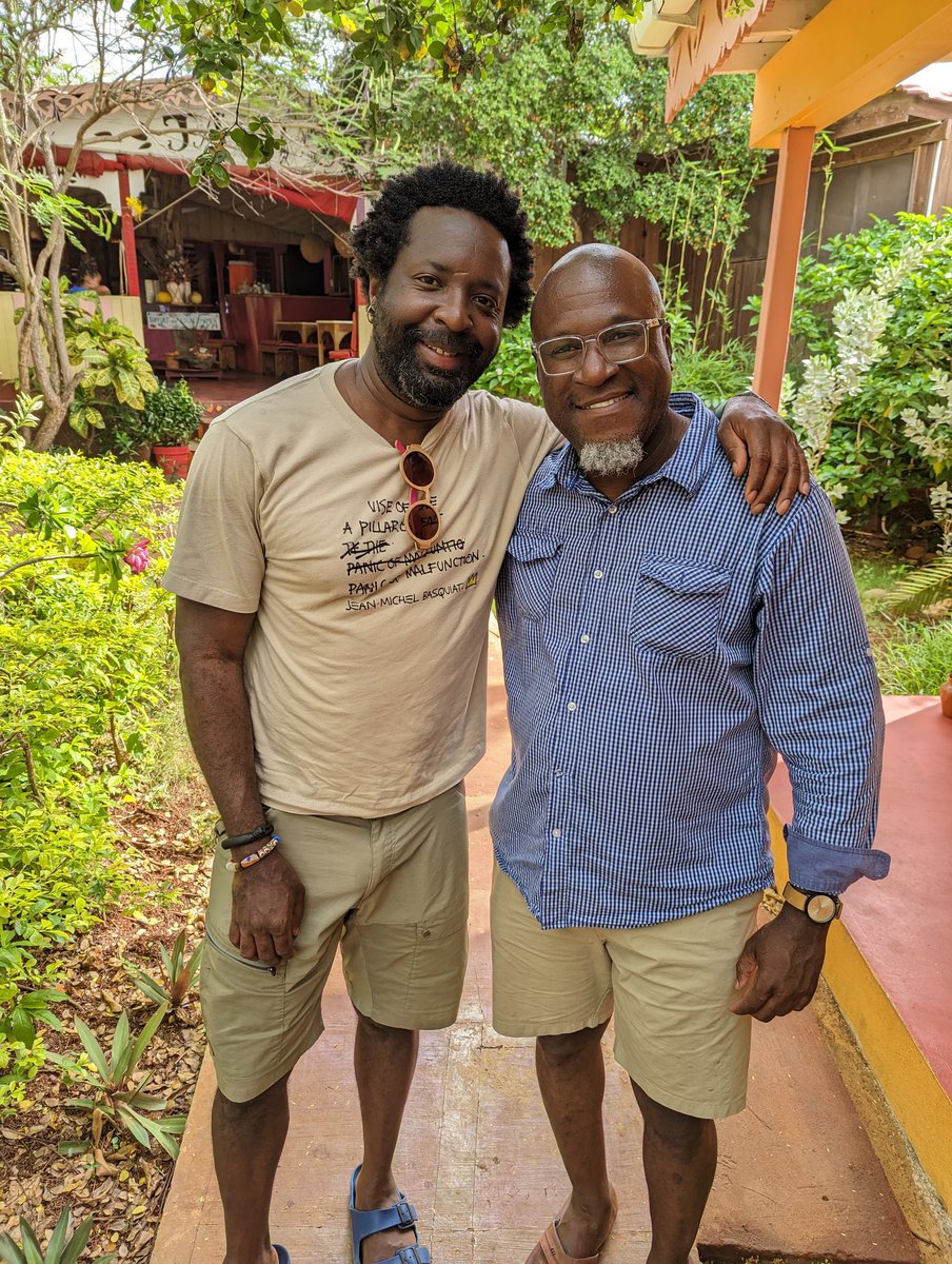 Had a life changing experience at #calabash2023 . Great chance meeting with the brilliant and fantastic Marlon James #MarlonJames5.