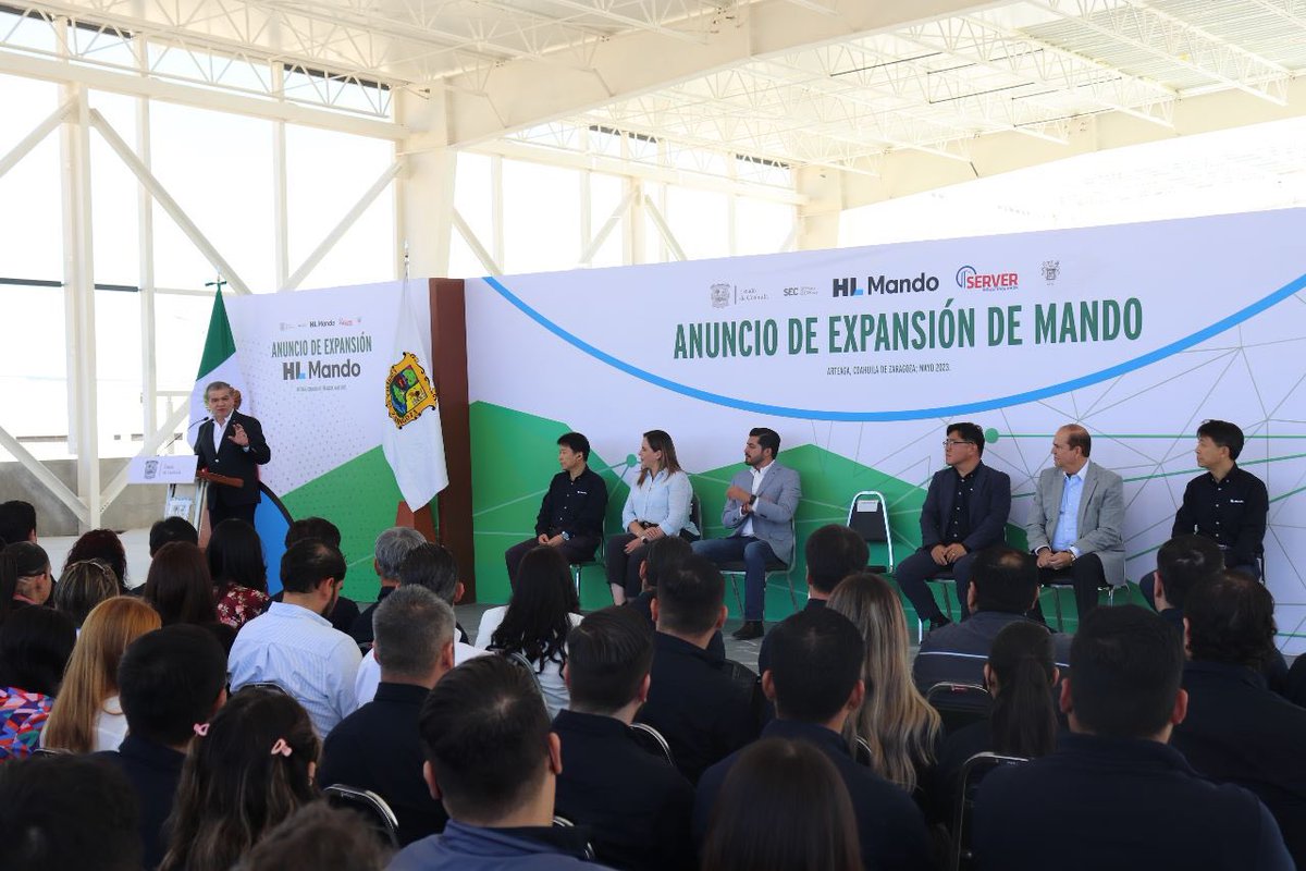 Esta mañana en #Arteaga, participé en el anuncio de expansión de las operaciones de la empresa surcoreana HL Mando, la cual invirtió 185.3 MDD, y generará 780 nuevos empleos.