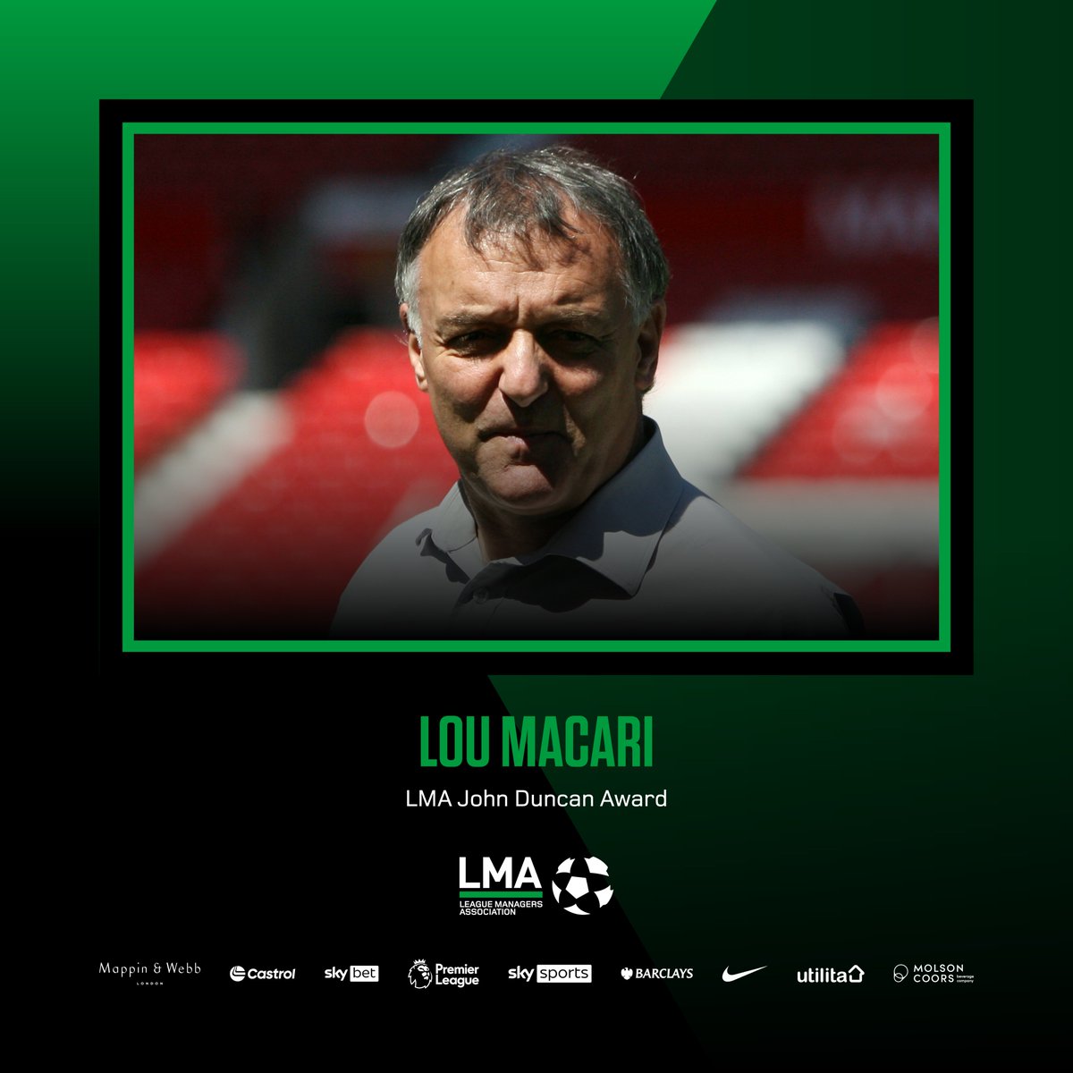 Congratulations to Lou Macari for winning the inaugural John Duncan Award #LMAAnnualAwards