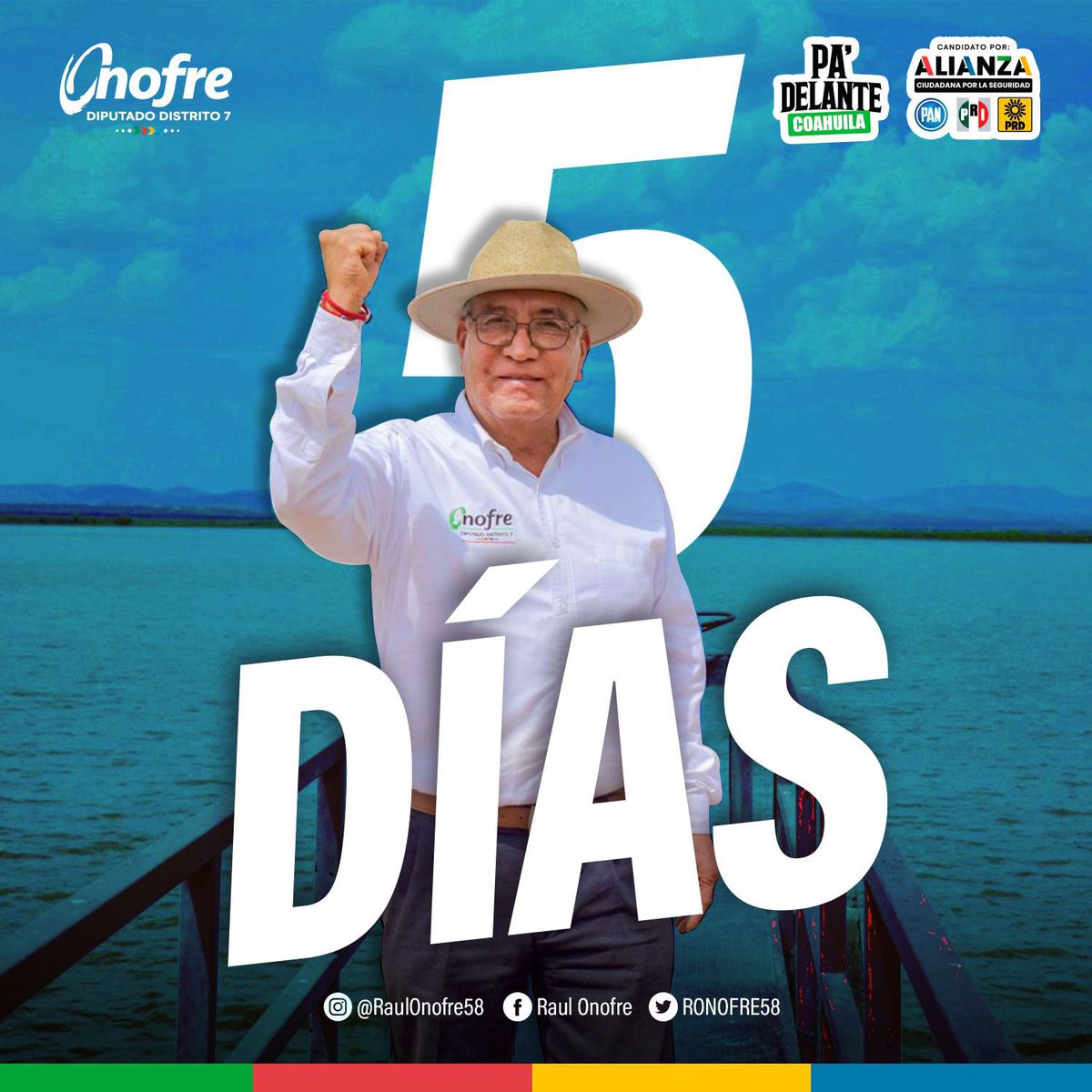 Cada vez estamos más cerca del TRIUNFO‼️

Este 4️⃣ de junio ¡VAMOS A GANAR! 🔵🔴🟡

#Distrito7✅   #OnofrePaDelante➡️        
#ManoloGobernador  #OnofreDiputado

<a href="/PRICoahuila/">PRI COAHUILA</a> <a href="/rigofuentes/">RodRigo Fuentes Ávila</a>
