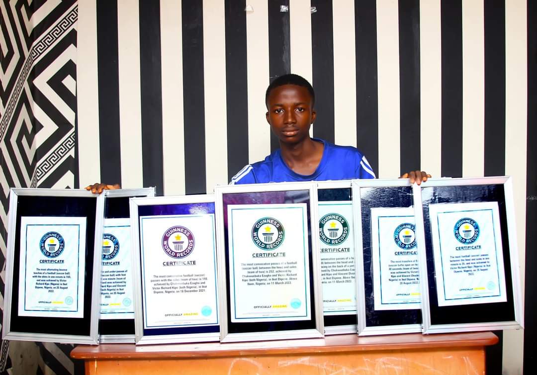 I rejoice with and congratulate the duo of @ChinonsoEche and @VictorKipo, who are celebrated as five-time and eight-time Guinness World Records holders respectively.