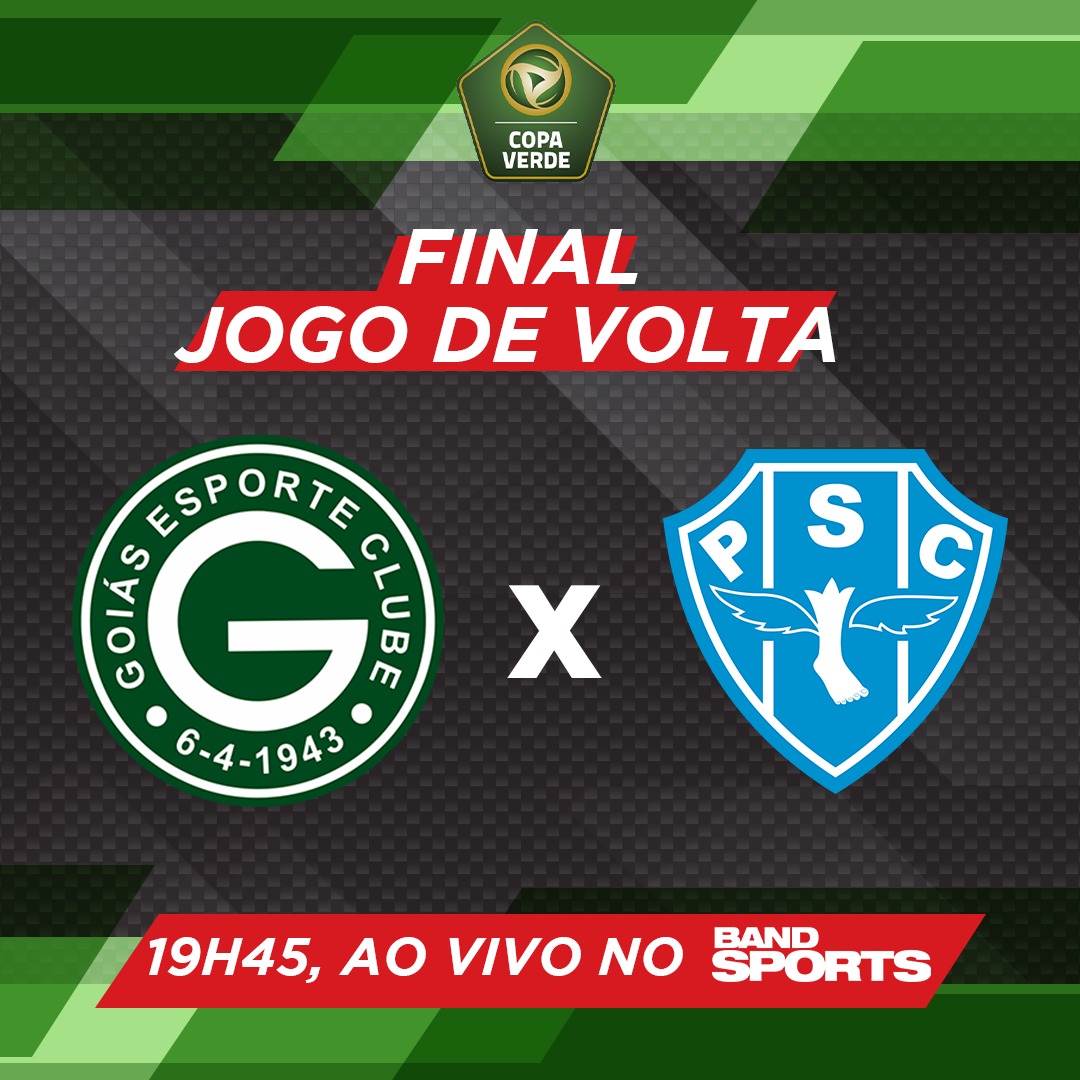 VALE O TÍTULO!🏆 Amanhã, a partir das 19h45, você acompanha ao vivo no BandSports a decisão da Copa Verde entre Goiás e Paysandu. Quem leva o título? 

⚽ Narração de Oliveira Andrade, comentários Raí Monteiro e reportagem de Caio Cappato! 

#CopaVerde #Goias #Paysandu #Final
