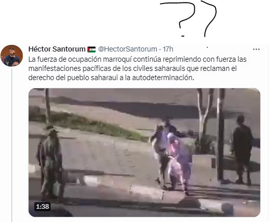 BreikaBeiba's tweet photo. Since day 1, algerian intelligence services have been sponsoring FAKE demos in former #WesternSahara territory to trap law enforcement agents.
algerian agents from #EquipeMedia are never far to get pics/vids. It means that the places are well chosen b4 d SCAM.
#SaharaOccidental https://t.co/C4kJ1t8s7i