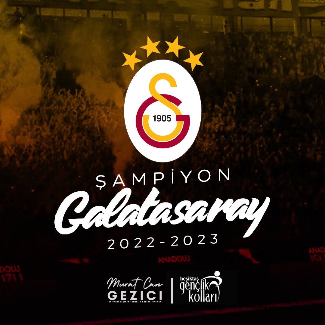 Spor Toto Süper Lig 2022-2023 Sezonu Şampiyonu olan <a href="/GalatasaraySK/">Galatasaray SK</a>’ı, taraftarını ve tüm Galatasaray camiasını yürekten tebrik ediyoruz.

#BeşiktAşk 🤍