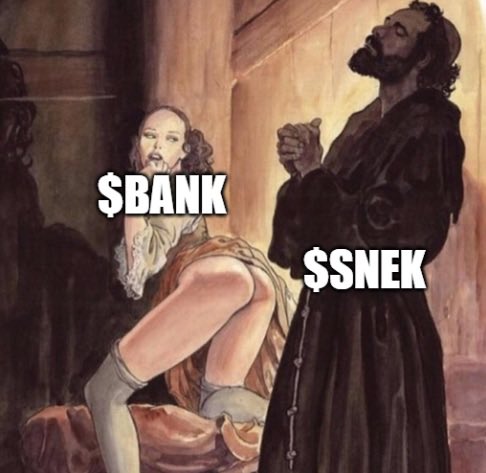 Am I living on the edge with these jokes? 

Maybe… 
                                                                🎩🎩
   But I know that priest is too 🦾😅🐍

@BankercoinAda @snekcoinada
$SNEK & $BANK & all sorts of memery for the #BankMemeContest 🎉
