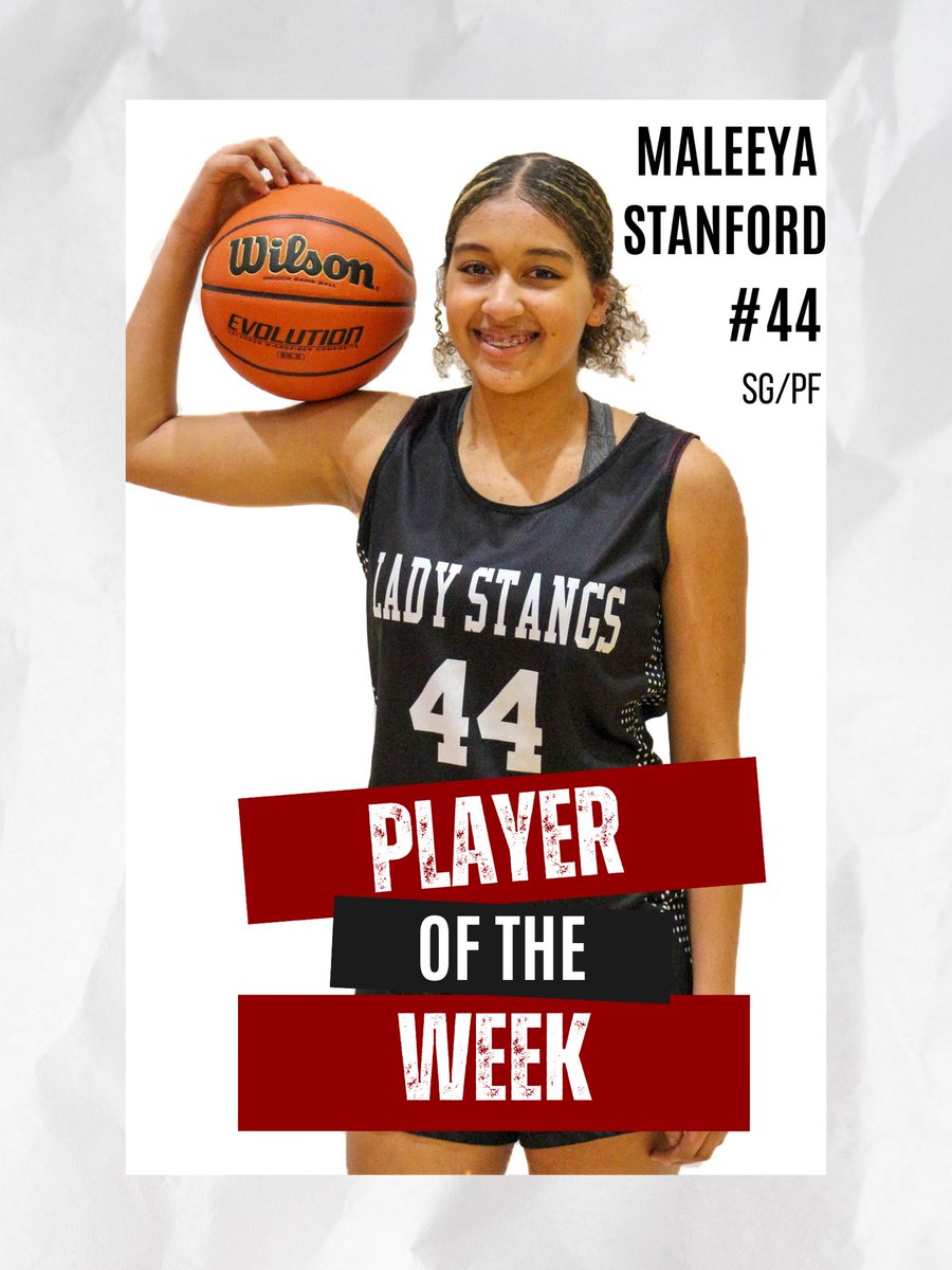Player Spotlight! 🌟 

Maleeya is our Black Team’s Player of the Week! She came out ready to play each game and leads by example daily. She does a great job at timing her steals on D and isn’t scared to score down low or from outside! She had 26 pts one game and made SIX 3’s! 🏀