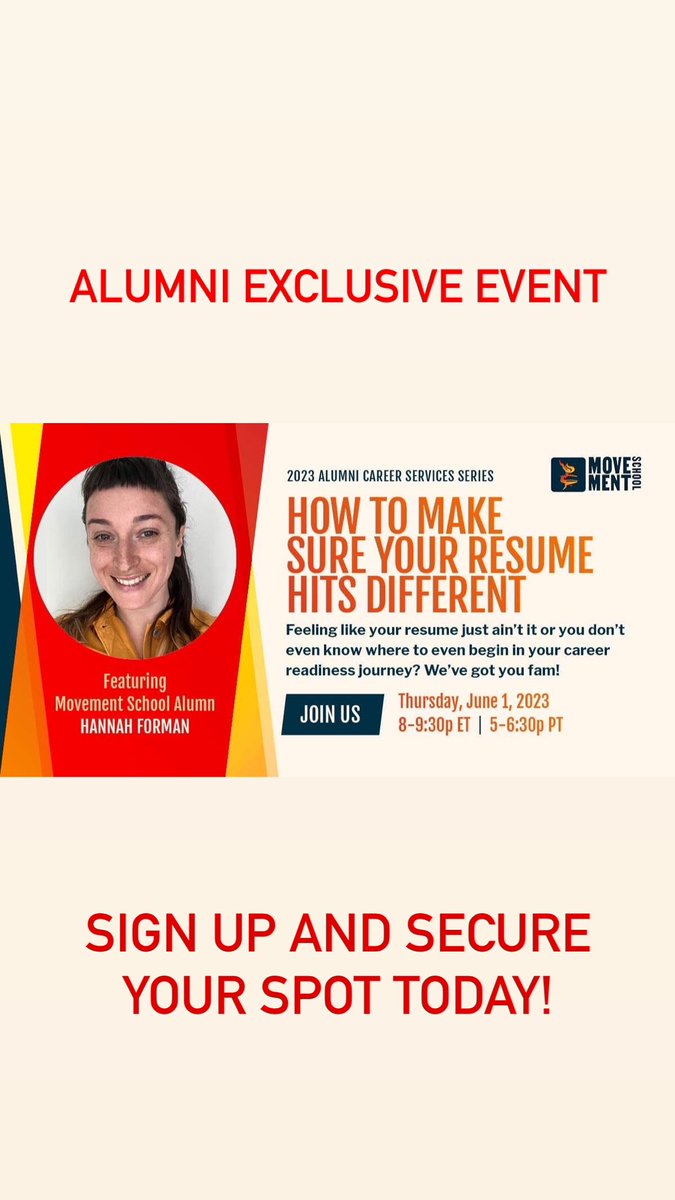 📣 Hey Alumni 📣- dm us for the addy 👀 
This is one workshop you DO NOTTT WANNA MISS! 🙌🏽