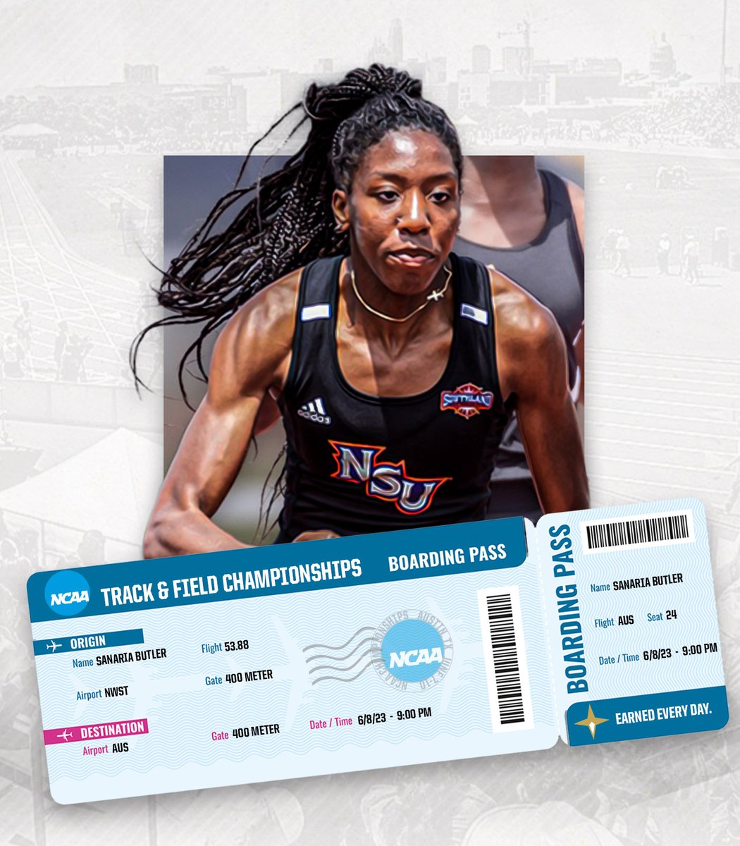 SouthlandSports's tweet photo. AUSTIN BOUND!

Sanaria Butler of Northwestern State advances to the semifinals of the NCAA Outdoor Track &amp; Field Championships in the 400 meter.

#EarnedEveryDay https://t.co/FMJFv1bDee