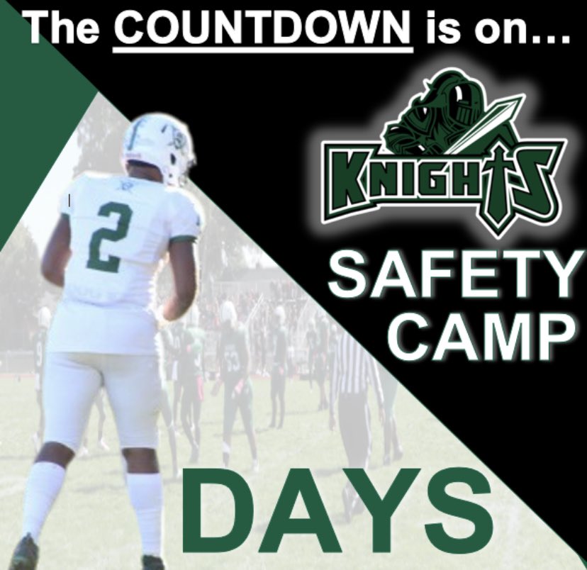 GreenKnightsFB's tweet photo. 2 days #almosthere #thefinalcountdown #countdown #safetycamp #difca #springball #greenknightsALLin https://t.co/x07N2cLkZF