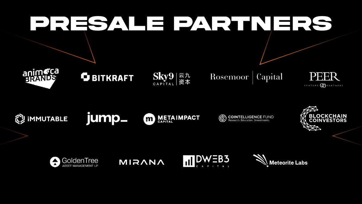 6/ Our VCORE presale partners consist of top brands in the web3 space, including:
⭐️ @animocabrands
⭐️ @immutable
⭐️ @BitkraftVC
⭐️ @Cointelligence
⭐️ and more...