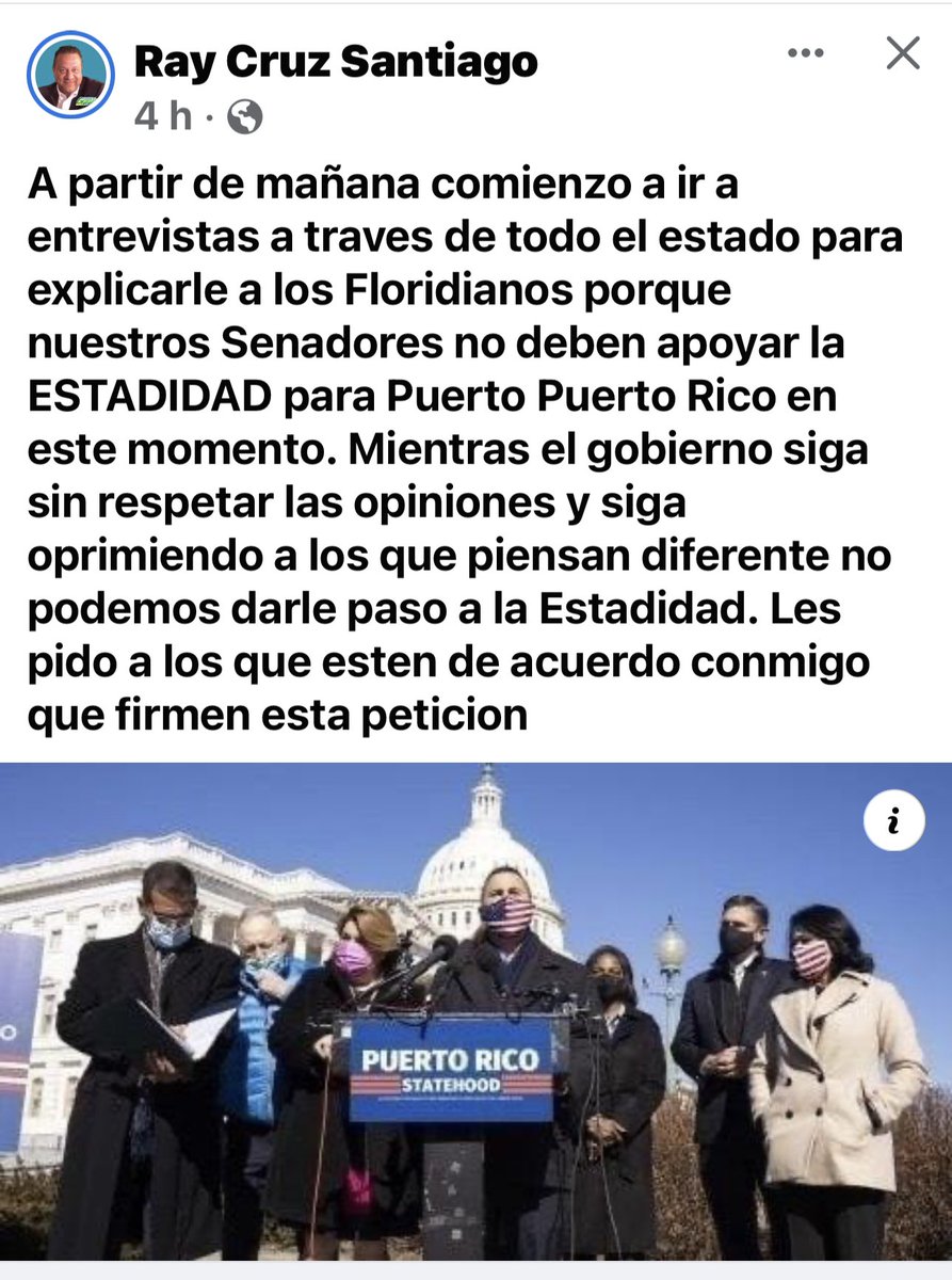 Un vivo ejemplo de hipocresía y mezquindad hacia los boricuas, q somos ciudadanos americanos como él. Fácil desde los estados, ¿verdad?