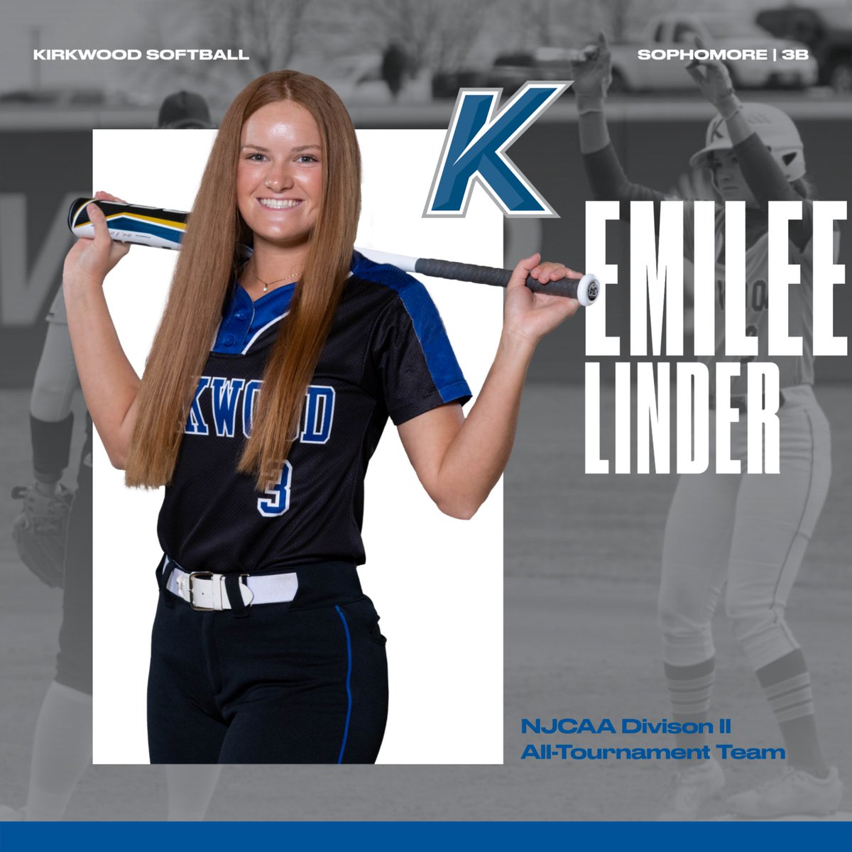 KirkwoodEagles's tweet photo. 𝐂𝐎𝐍𝐆𝐑𝐀𝐓𝐔𝐋𝐀𝐓𝐈𝐎𝐍𝐒 to Sophomore, Emilee Linder for being selected to the All-Tournament Team last week at the NJCAA DII National Tournament!

@KCC_SB | #GoEagles🦅 https://t.co/t30Xdd738P