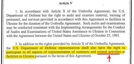 AwakenedOutlaw's tweet photo. RE: US involvement in Ukrainian biolab oversight, storage management, transportation of, and assisting virologists working with deadly pathogens located in Ukraine.

This is the 'Agreement' that was attached to the existing 'Weapons Proliferation Treaty'.

The document was negotiated and signed just 25 days after Senator #Obama and then GOP Sen. Dick Lugar traveled to #Ukraine.  👀

#COVID19 #Biolabs 

"The Ministry of Health of Ukraine shall transfer to the U.S. J Department of Defense requested copies of dangerous pathogen strains collected in Ukraine or cooperative biological research in the centralized laboratories in Ukraine..."

"U.S. Department of Defense representatives shall also have the right to 1) participate in all aspects of implementation of contracts and related activities at ~ facilities in Ukraine..."
___________

It doesn't take a deadly pathogen virologist who specializes in #GainOfFunction research to understand that "related activities" is a hole so massive you could literally drive a Biolab through it.

All told I trust everyone is starting to connect the dots RE: the true arch of events that lead up to the man-made/caused #Pandemic - including the who's who of those at the center of the conspiracy.

Agreement: https://t.co/y87kWqm75p

For the best coverage of this hyper-important  issue make sure you're following the "biolabs guy" @WarClandestine.