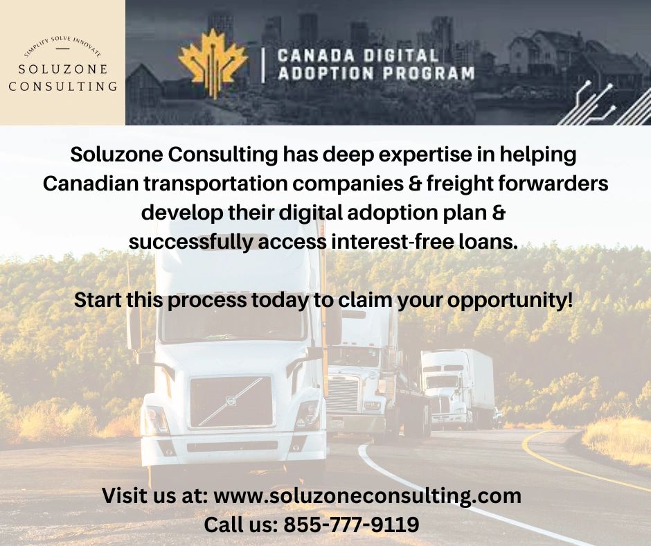 Empowering businesses with expertise in digital adoption planning. Navigate the evolving industry with tailored guidance, interest-free loans, & stay ahead. Contact us now!
 
#SoluzoneConsulting #DigitalAdoption #TransportationIndustry#FreightForwarders #DigitalTransformation