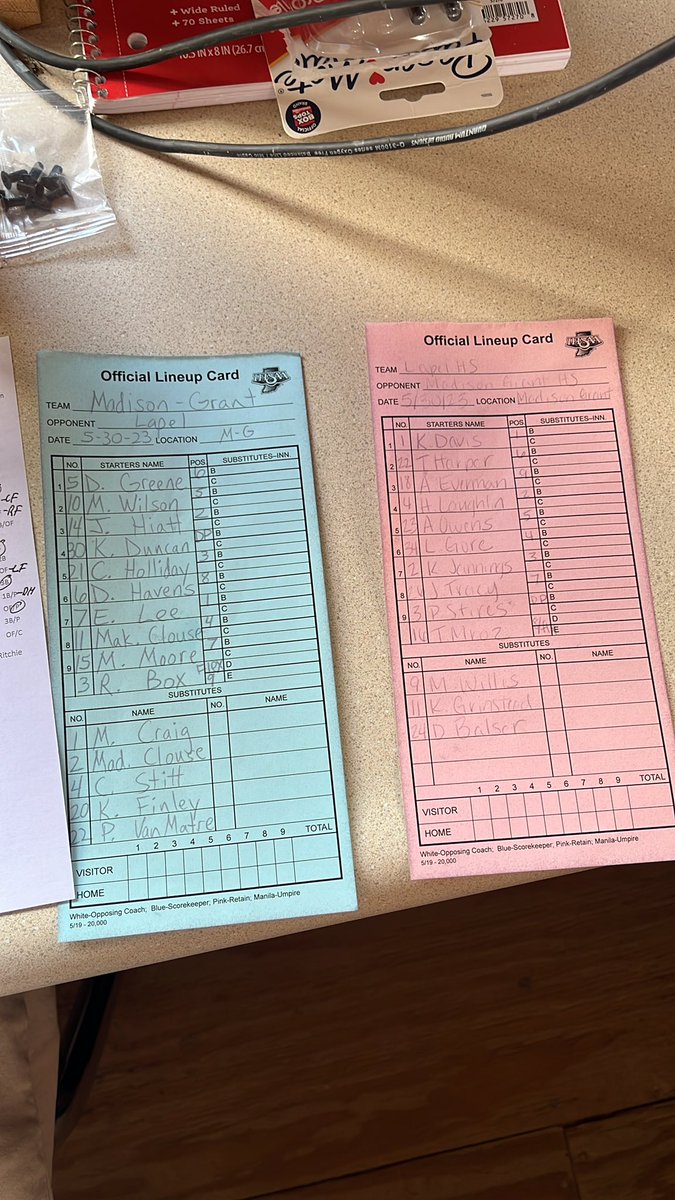 STARTING LINEUPS AND PITCHING: 

After Lapel beat M-G in early April, the Argylls won 19 straight games, including a rematch in early May against the Bulldogs. This is the rubber match. 

@thbsports