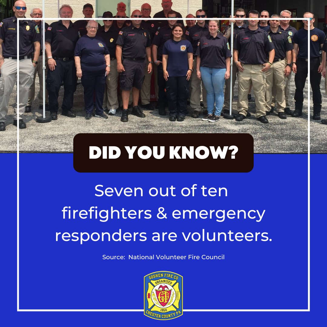 GoshenFireCo's tweet photo. TRUE!

We're looking for more community members 
to help out.

Find out about our volunteer opportunities for 
individuals 16+ at our recruitment event!

🗓️ Saturday, June 3rd
⏰ 10am-12pm
📍 Station 54  - 1320 Park Avenue

#chescopa #volunteers #firstresponders #recruitmentevent https://t.co/3QxTMCmI1x