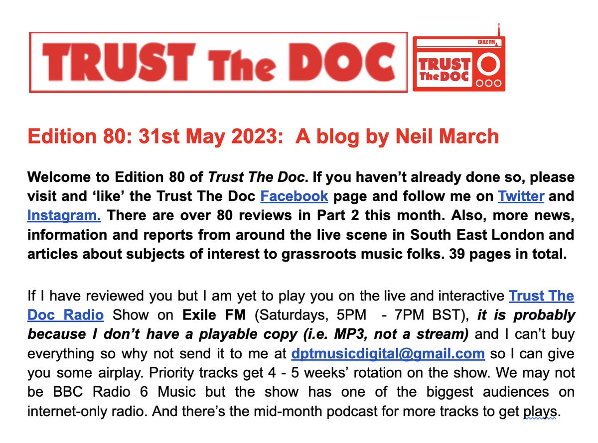 Neil March (Trust The Doc Media/ICMP) (@trustthedocuk) on Twitter photo Ed 80 #TrustTheDoc published today ft:
<a href="/SOULiloquy2022/">SOULiloquy</a> <a href="/lwsongs/">LW</a> @MrJamieJamal <a href="/serjezizzo/">serjezizzo</a> <a href="/levi_batkin/">Levi Batkin</a> <a href="/_chriscruise/">chris cruise😴</a> <a href="/delacmusic/">Delac</a> @musicbymarch <a href="/sarahmcquaid/">Sarah McQuaid</a> <a href="/gdawsonmusic/">Genevieve Dawson</a> <a href="/LauraReznek/">Laura Reznek</a> <a href="/artblockmusic/">Art Block</a> <a href="/MeForQueen/">Me for Queen // Mary Erskine</a> #ZaraDeljoui <a href="/pcpqmusic/">Post Coal Prom Queen</a> <a href="/FrancescaLewis5/">sansha</a> ....
demerararecords.com/trust-the-doc Ed 80 #TrustTheDoc published today ft:
<a href="/SOULiloquy2022/">SOULiloquy</a> <a href="/lwsongs/">LW</a> @MrJamieJamal <a href="/serjezizzo/">serjezizzo</a> <a href="/levi_batkin/">Levi Batkin</a> <a href="/_chriscruise/">chris cruise😴</a> <a href="/delacmusic/">Delac</a> @musicbymarch <a href="/sarahmcquaid/">Sarah McQuaid</a> <a href="/gdawsonmusic/">Genevieve Dawson</a> <a href="/LauraReznek/">Laura Reznek</a> <a href="/artblockmusic/">Art Block</a> <a href="/MeForQueen/">Me for Queen // Mary Erskine</a> #ZaraDeljoui <a href="/pcpqmusic/">Post Coal Prom Queen</a> <a href="/FrancescaLewis5/">sansha</a> ....
demerararecords.com/trust-the-doc