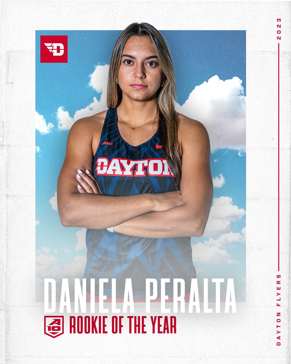 𝐀-𝟏𝟎 𝐉𝐚𝐯𝐞𝐥𝐢𝐧 𝐑𝐨𝐨𝐤𝐢𝐞 𝐨𝐟 𝐭𝐡𝐞 𝐘𝐞𝐚𝐫: 𝐃𝐚𝐧𝐢𝐞𝐥𝐚 𝐏𝐞𝐫𝐚𝐥𝐭𝐚 

Daniela Peralta brings home Rookie of the Year following her third place finish at the Atlantic 10 Championships! ✈️

#UDTF // #GoFlyers