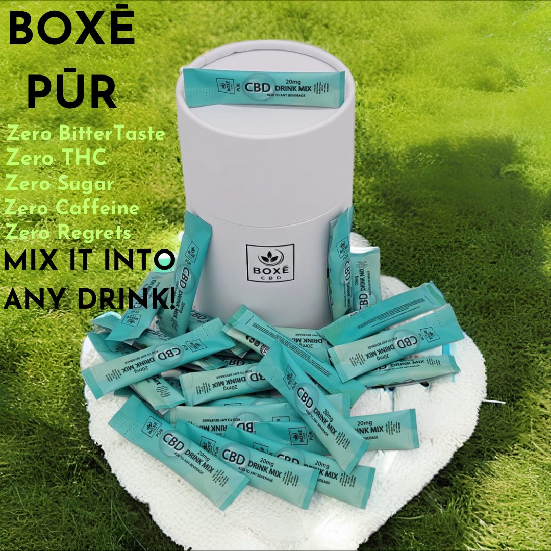 BoxeWellness's tweet image. New product alert! BOXĒ PŪR is a tasteless, quick dissolving single serve powder that can be added to ANY drink. No more messy terrible tasting oils or tinctures, and best of all zero bitter taste!  #cbdpowder #cbd #hemp #cbdproducts #cbdhealth #cbdlife #cbdmovement #cbdcommunity