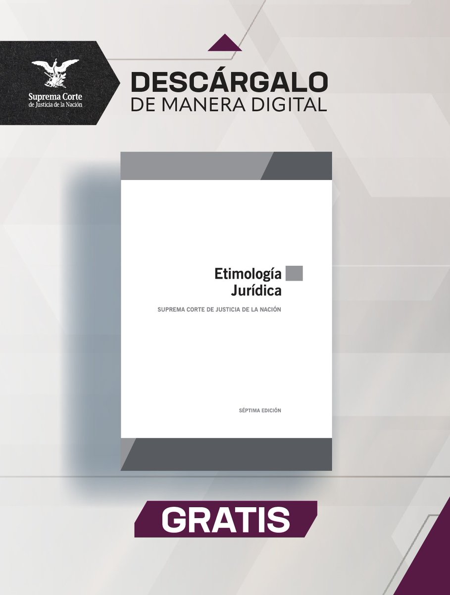 Conoce la raíz de los términos jurídicos que se utilizan de manera cotidiana

Descarga y consulta la obra editada por #LaCorte 📘 Etimología Jurídica  

🔗  bit.ly/42hUTOO