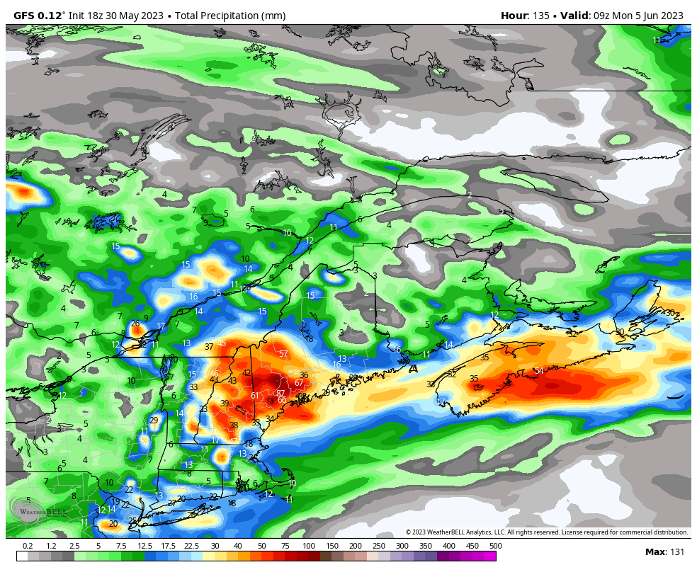 AnthonyFarnell's tweet photo. The new GFS model joins the Canadian and Euro in forecasting a soaking rain on Saturday across Nova Scotia. This would certainly be the best news for the ongoing drought and wildfire situation. #NSFires https://t.co/kRG4R5mazm