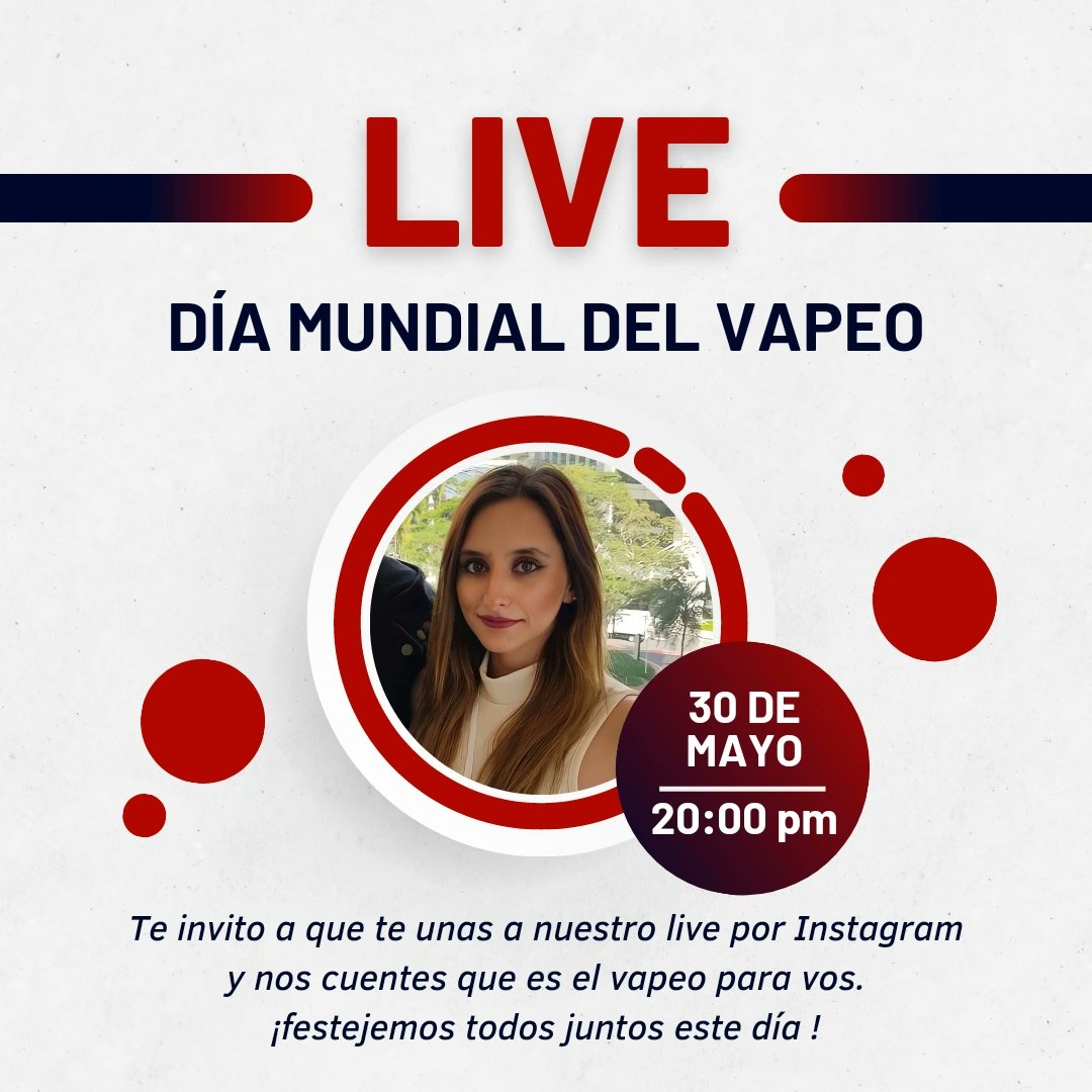 RedThrARGENTINA's tweet photo. En un rato comenzamos, activa el recordatorio del live en Instagram y sumate a nosotros para festejar el día mundial del vapeo ! 🥳

Live Instagram ⬇️
 https://t.co/HPMyo8qz6c

#WorldVapeDay #WVD23 https://t.co/kVDZ0nK58Y