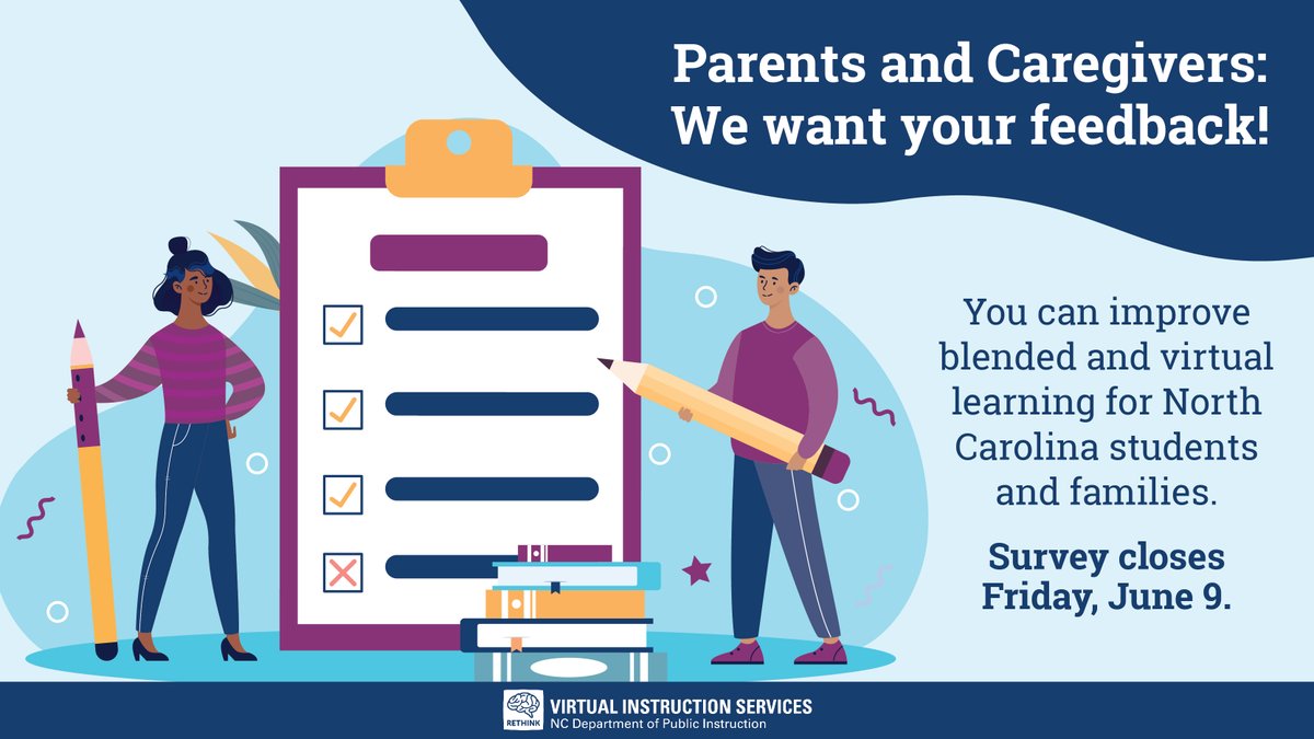 Parents and caregivers -- We need your help! 👋 We're asking families to help us improve blended and virtual learning by sharing your experiences in a brief survey: bit.ly/3I4Xp3Q