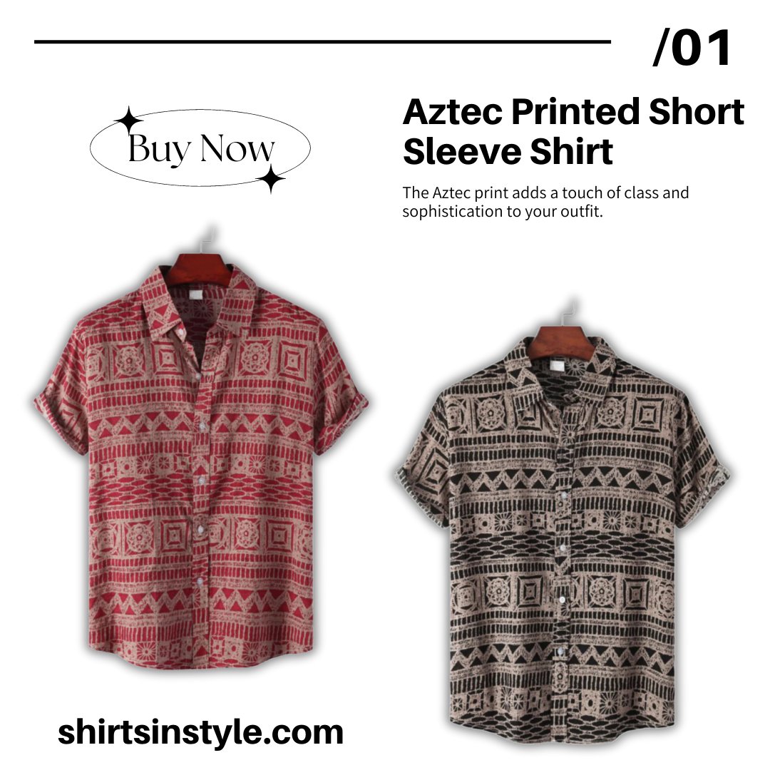 Step up your summer style game with our Aztec Printed Short Sleeve Shirt! 🌞👕 Embrace the vibrant and trendy Aztec pattern that adds a unique flair to your casual outfits. 
Shop Now: shirtsinstyle.com/collections/sh…
#ShirtsInStyle #SummerStyle #AztecPrint #ShortSleeveShirt #CasualFashion