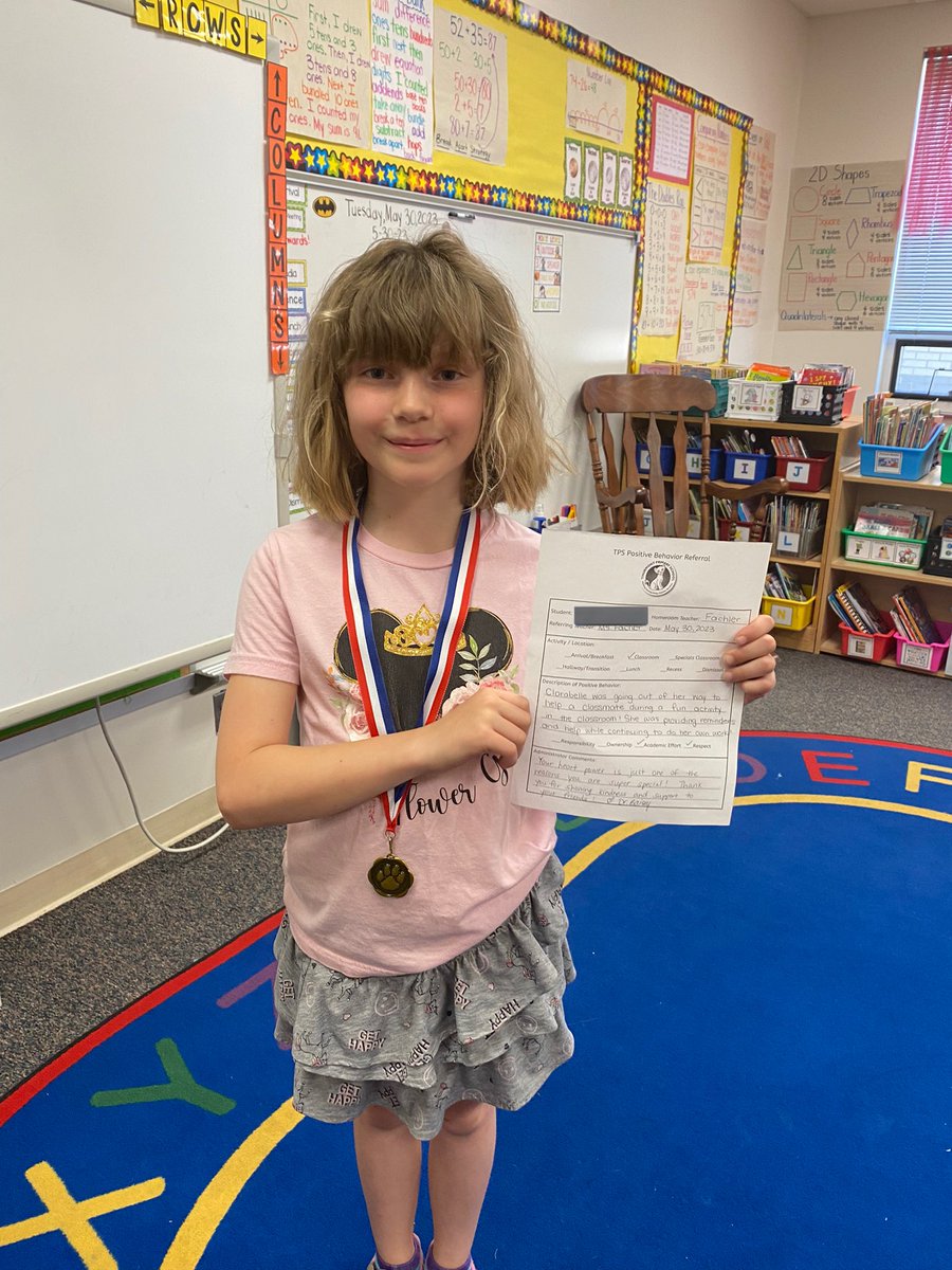 FCPSAFachler's tweet photo. A Positive Behavior Referral @ThurmontPrimary during the last week of school!!  This friend ALWAYS goes above and beyond to learn and to help others ❤️#LeadWithLove #CourageofaCougar #BetterTogether https://t.co/e2b0lgH1ph