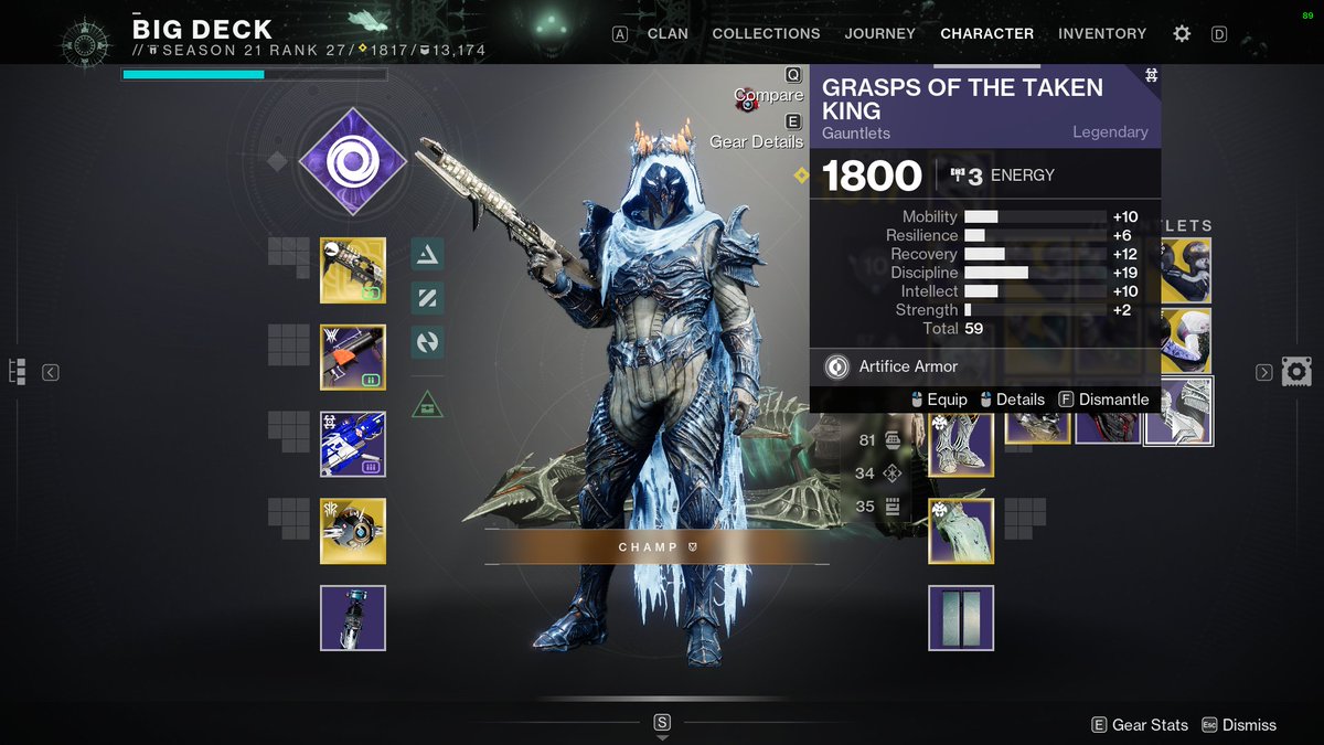 ItsDeckFam's tweet image. Ayoooo how can I get this crap from a MASTER DUNGEON?!?! 59?! The armor from season 19's pass was dropping with 65+ like wtf?!?! #Destiny2 #kmn
