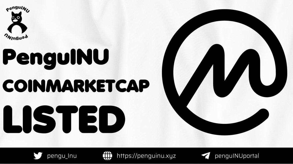 PenguINU has made it to the big leagues! 🎉💎 We are thrilled to announce that we are now officially listed on <a href="/CoinMarketCap/">CoinMarketCap</a> 🌐📈

CMC: coinmarketcap.com/currencies/pen…

#CMC to track our progress and join us on this thrilling journey! Let's keep pushing forward and making waves!

#PINU