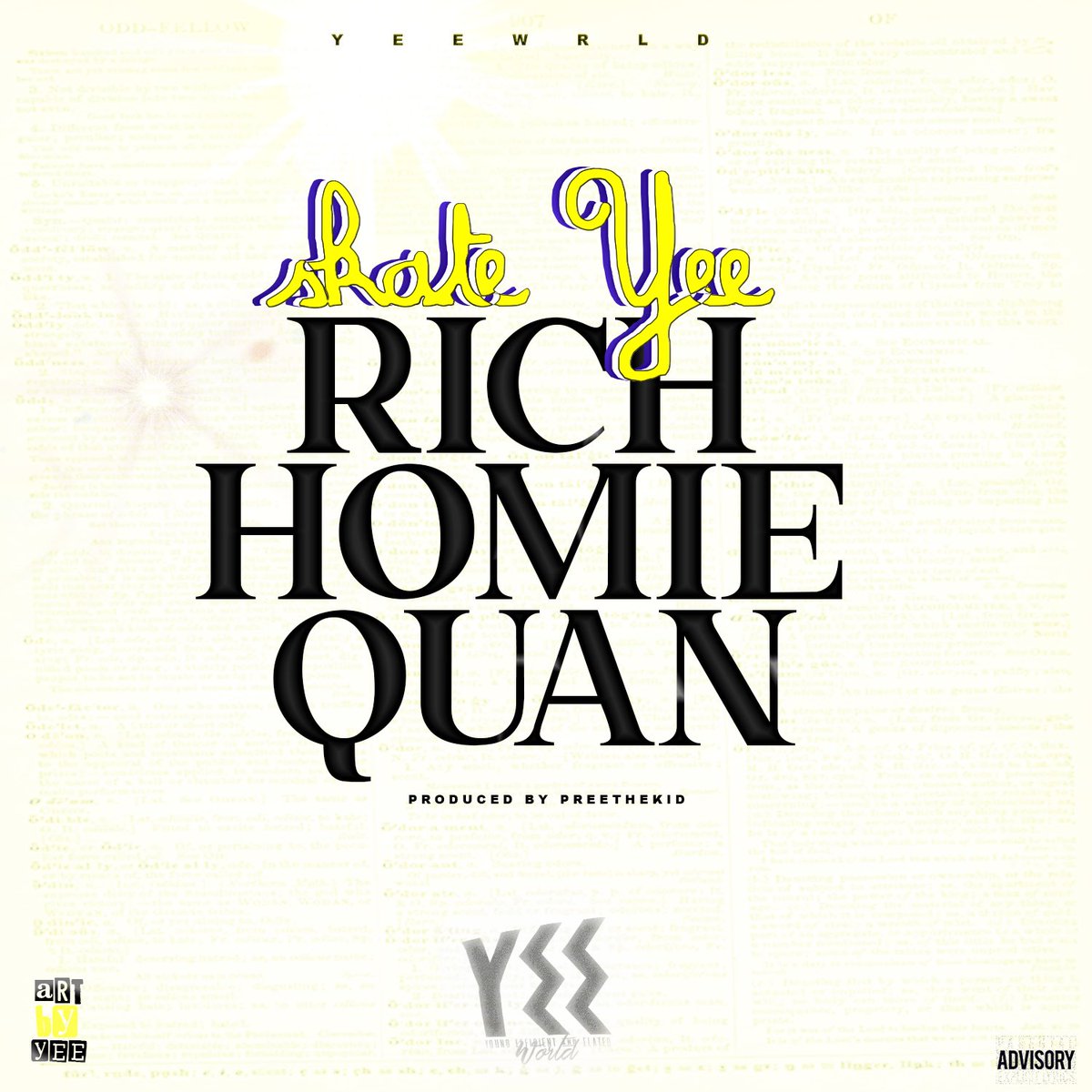 SkateYee's tweet image. RICH HOMIE QUAN🔥 audio + visuals dropping #TalkToEm ART BY YEE
