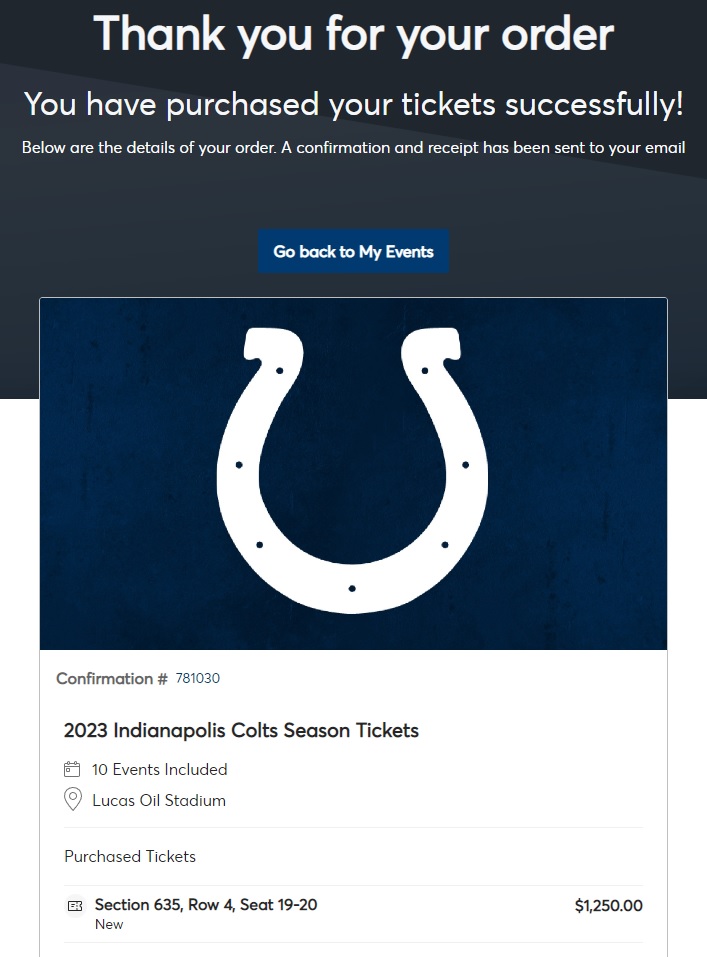 Boom! FIRST time season ticket holder! Lets Friggin Go #ColtsNation !! #ForTheShoe #Colts @Colts 😲🏆🏈