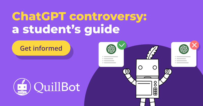 TheQuillBot's tweet photo. The usage of ChatGPT in education has raised a lot of questions. Many feel divided on whether this tool is helpful or harmful to the educational landscape. We help you get informed on this debate by clearly laying out the pros &amp; cons of ChatGPT in the classroom. Click and learn!