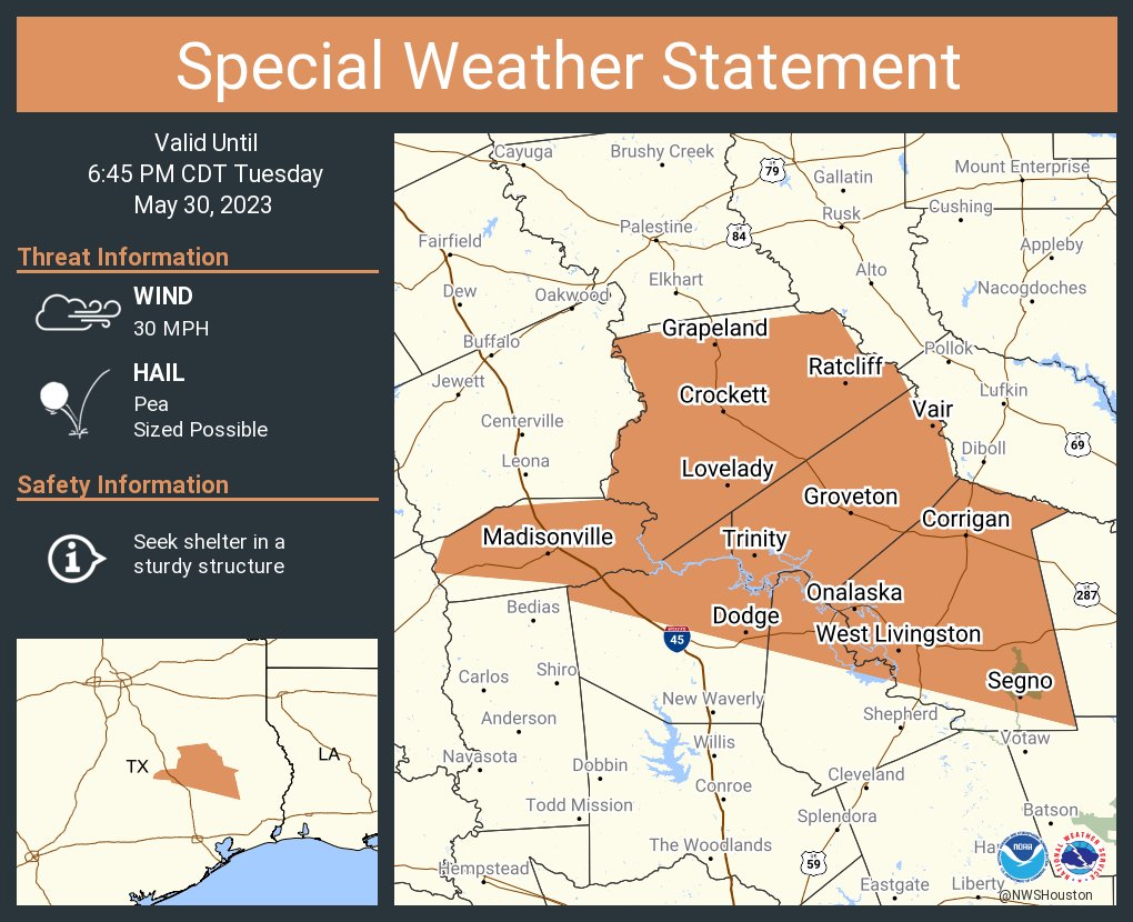 NWS Houston on Twitter "A special weather statement has been issued