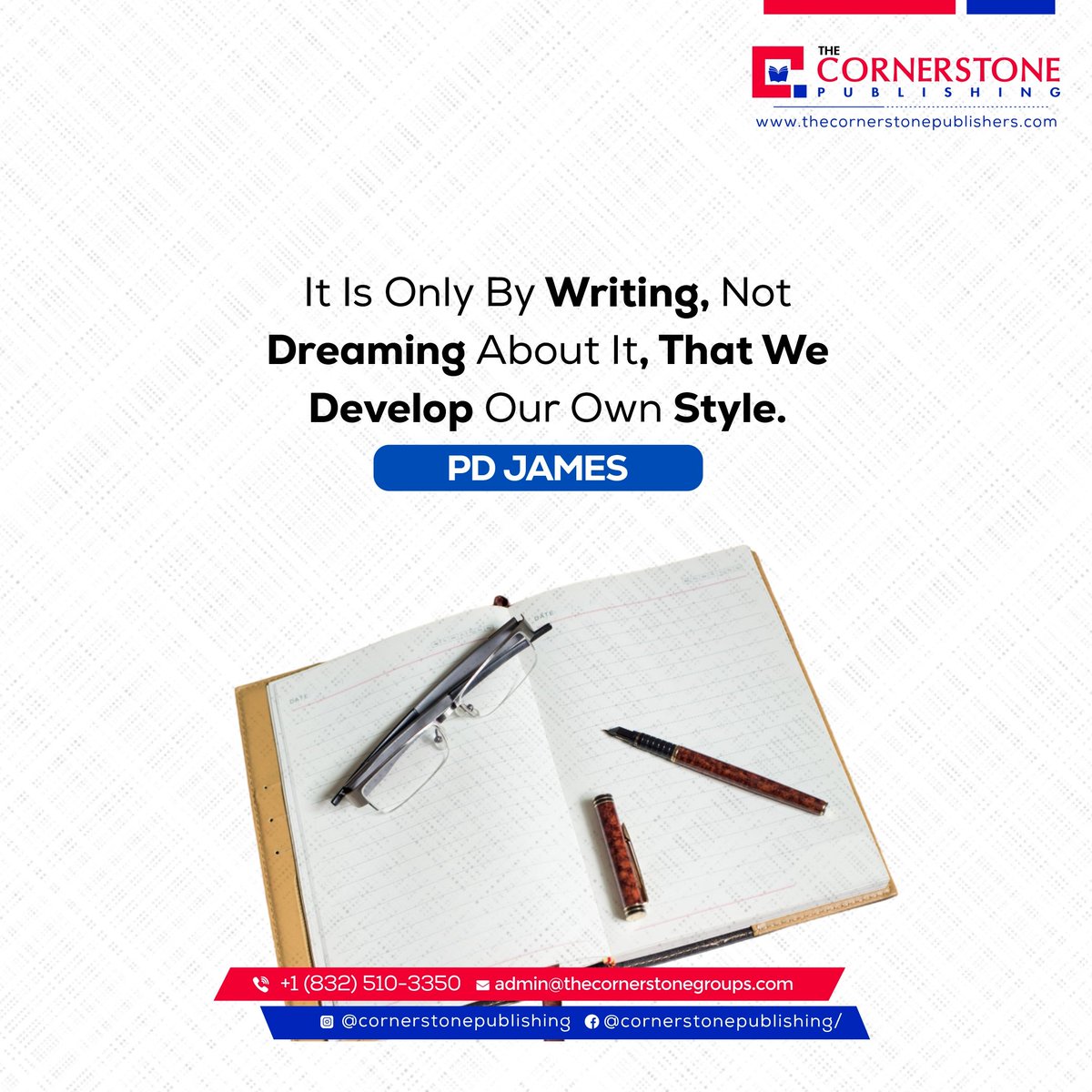 We develop our own style by writing and not dreaming.

Enjoy your week!!!

#Cornerstonepublishing #gbengashowunmi #AuthorShowcase #bestsellingbooks #writers #selfpublishing #bookcovers #booksfactory #GetPublished #greatreads #booklaunch