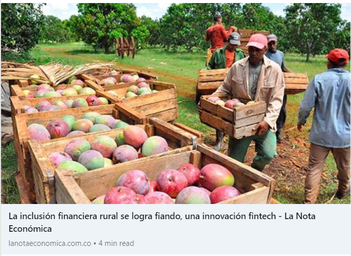 Imix impulsa la inclusión financiera rural a través de la innovación fintech! Estamos orgullosos de ser destacados por La Nota Económica. Nuestra solución fintech derriba barreras y acerca servicios financieros a las comunidades rurales. lanotaeconomica.com.co/movidas-empres…