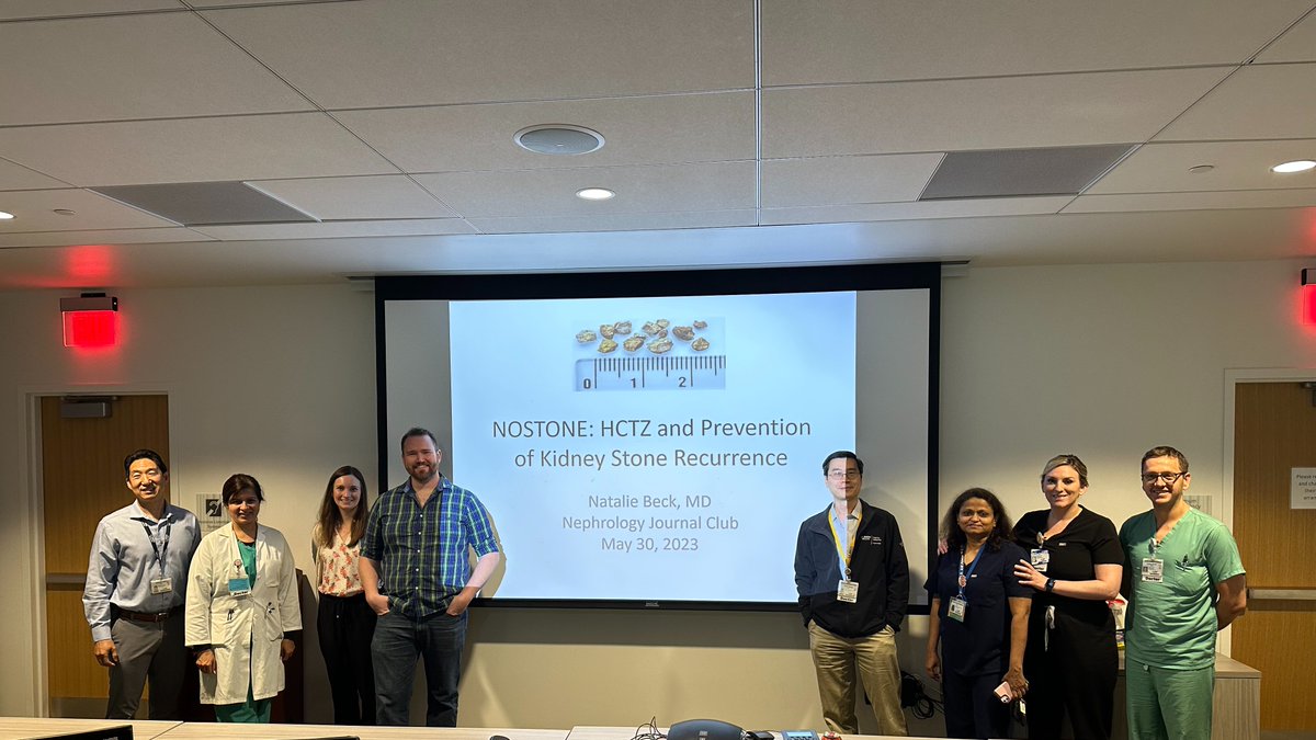 Great conferences today. Part 1. Dr. Beck left 'no stone' unturned for her journal club review of HCTZ and our options to treat nephrolithiasis. #NephTwitter #Journalclub