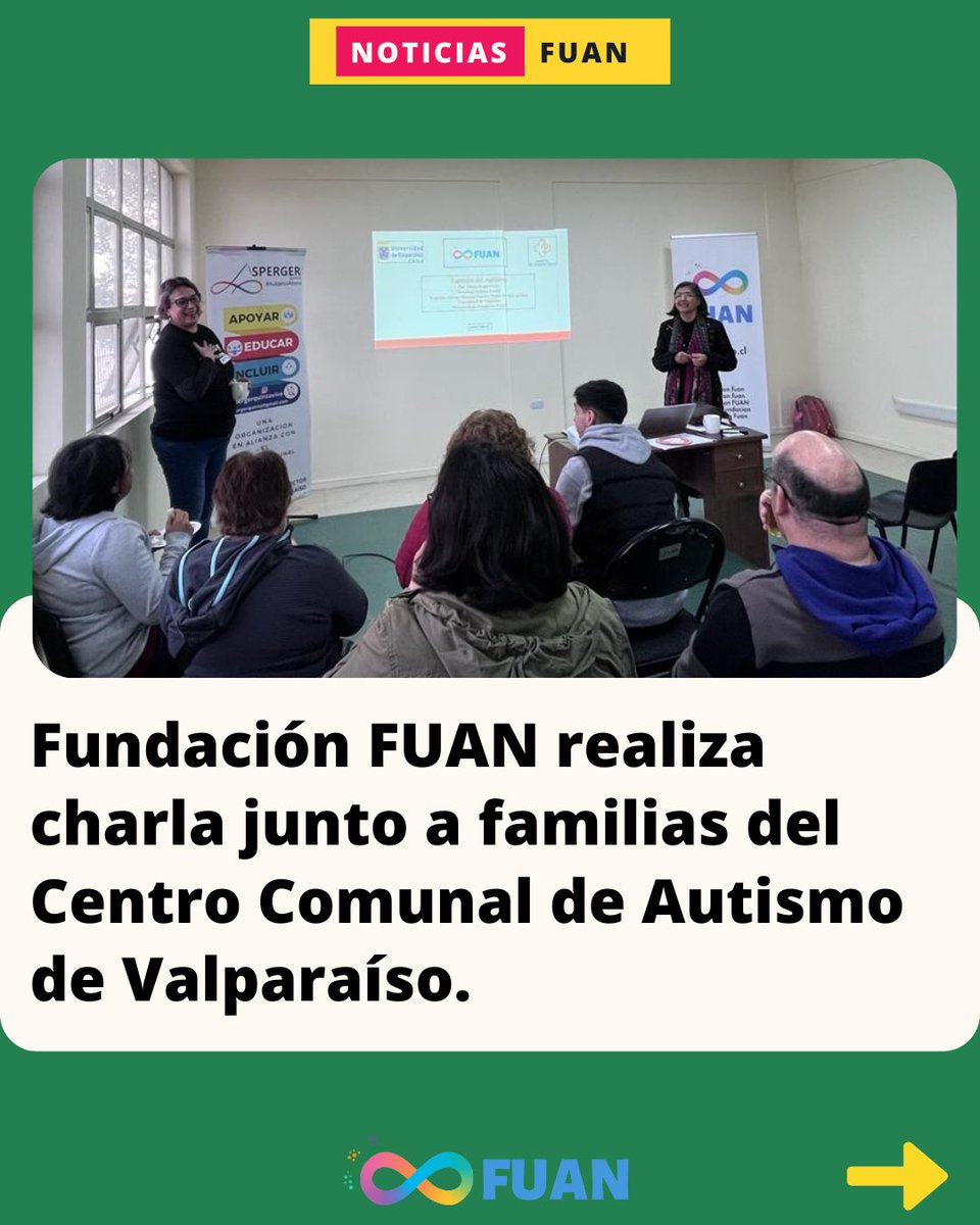 FuanFundacion's tweet photo. Charla #FUAN junto a familias del Centro Comunal de Autismo de Valpo. Con exposiciones de Dra. Valeria Rojas, Neuropediatra y de Vanessa Kreisel, Fonoaudióloga, cofundadoras de FUAN. También estuvo presente @JacquelineAme14 cofundadora FUAN y de Asperger Quinta #HablemosDeAutismo https://t.co/plLvcmqZHF