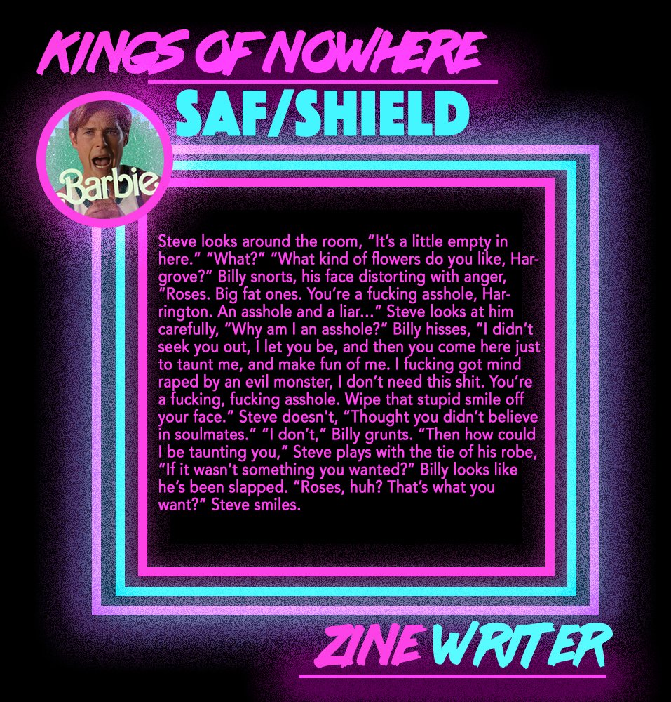 HarringroveZine's tweet photo. Our Kings of Nowhere Writer: Saf/Shield @ShieldOfIron 

#harringrovezine #harringrove #kingsofnowhere #kingsofnowherezine #contributorbios https://t.co/MmxvaK3wOF