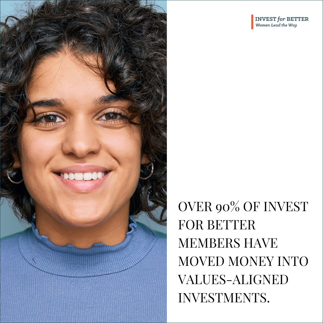 Over 90% of Invest for Better members have taken concrete steps to move money into values-aligned investments within the first 6 months. Learn more: bit.ly/IFB-website
#investingtips #esg #sustainableliving #socialimpact #womensupportingwomen
