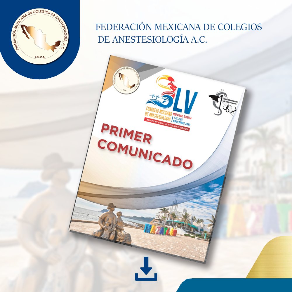 Descarga el programa preliminar del "LV Congreso mexicano de anestesiología" que se llevará a cabo del 1 al 4 de noviembre del presente año, más de 100 profesores nacionales.

Más detalles aquí: bit.ly/3qcuCUF