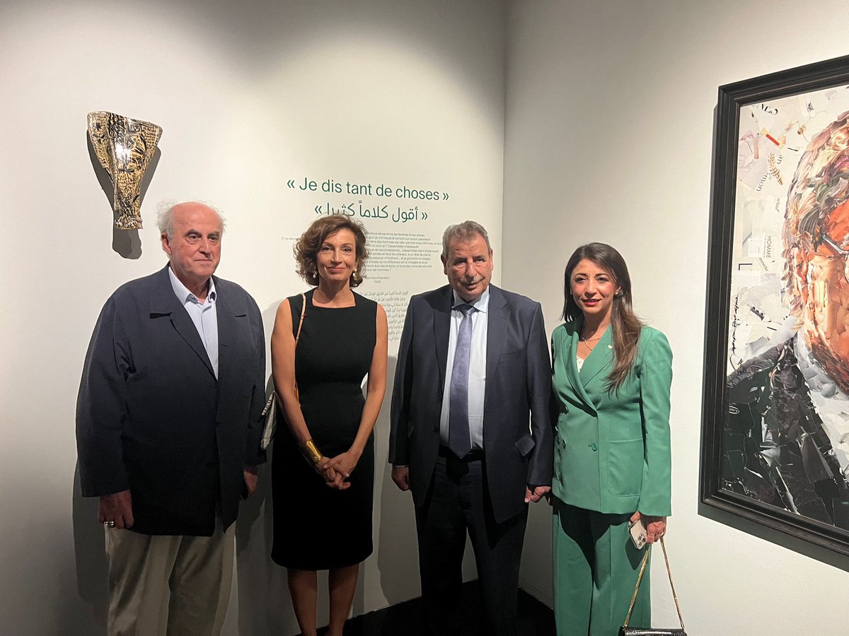 HalaAbouHassira's tweet photo. Inauguration ce soir à l’IMA de la saison “ce que la #Palestine apporte au monde “. Un moment exceptionnel sur la scène culturelle parisienne pour la culture et la créativité du peuple palestinien 🇵🇸🇫🇷 . 
Notre culture est notre identité et notre fierté est sans limite. #art https://t.co/NZovOHZO2A