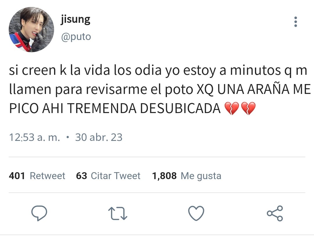 minsungafrenia's tweet photo. minsung mini au | lindo poto

a sung le pica una araña en el poto en plena madrugada por lo que tiene que ir a la clínica. ahi es donde conoce a lk, doctor que le hace un cumplido por su lindo poto con la tremenda picadura. https://t.co/7lZ0I0oyfe