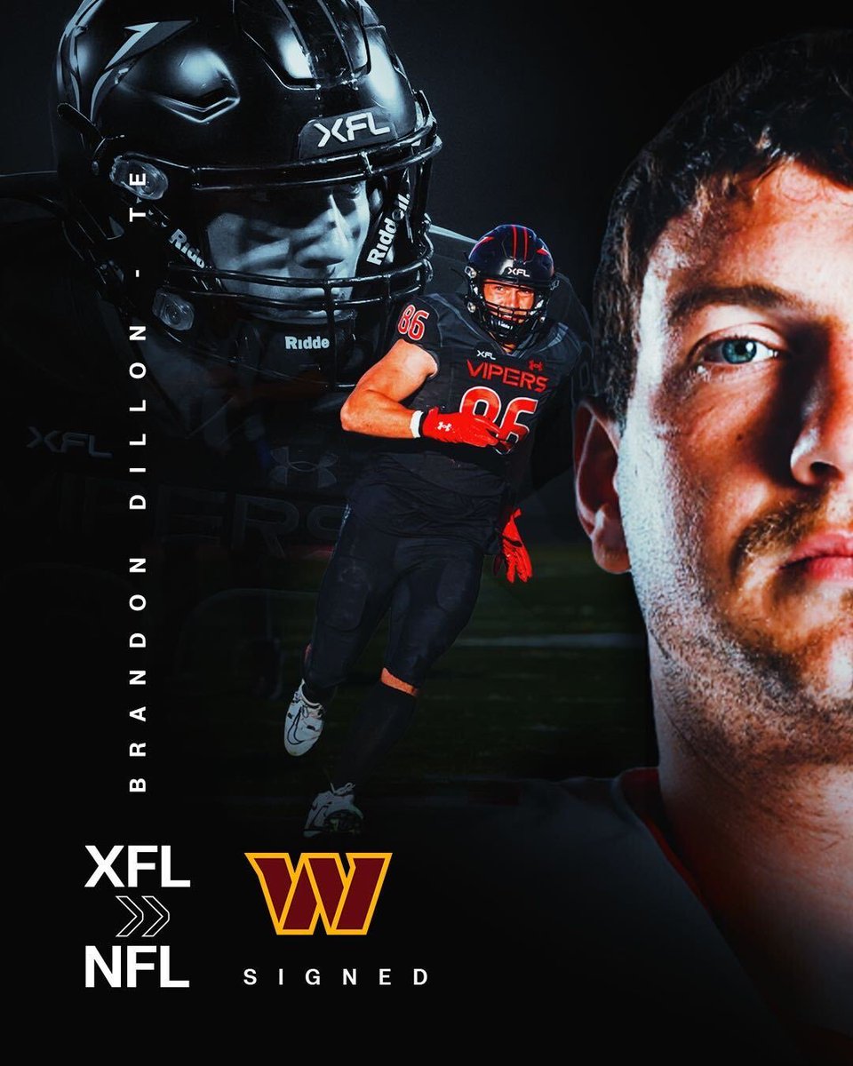 Brandon Dillon NFL contract signed with the <a href="/Commanders/">Washington Commanders</a> 👏

#XFLtoNFL | #XFL2023