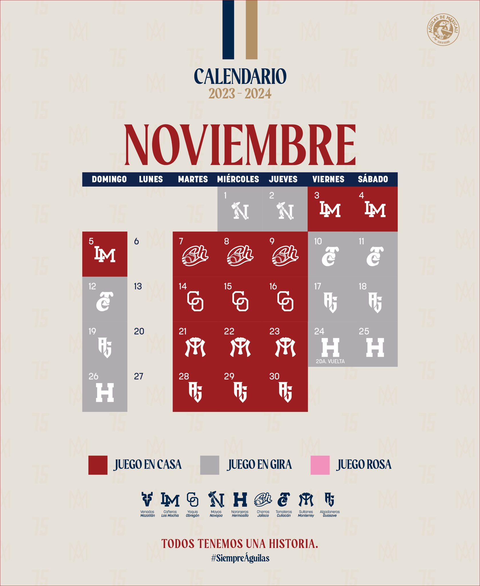 Águilas de Mexicali on Twitter "¡CALENDARIO OFICIAL PARA LA TEMPORADA