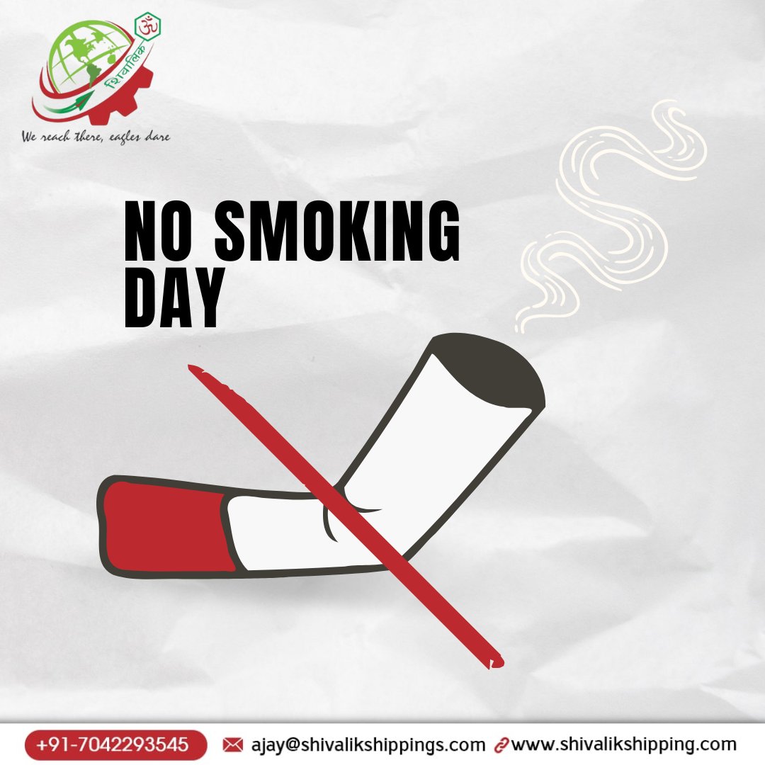 Breathe Free, Live Healthy: Join us in Observing No Tobacco Day and Say No to Smoking! 🚭💚
#shivalikshippings #NoTobaccoDay #QuitSmoking #TobaccoFree #SmokeFree #HealthyLungs
#TobaccoControl #KickTheHabit #ChooseLife #BreatheFree #SayNoToSmoking
#SmokeFreeFuture