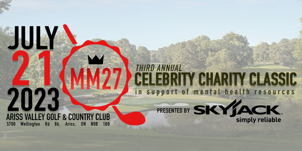 Have you registered for the third annual #MM27 Celebrity Charity Classic presented by <a href="/SkyjackInc/">Skyjack Inc</a> yet? Get your team signed up today! 

All proceeds are in support of mental health resources.

REGISTER | bit.ly/23MMCCC-Reg 

#MM27CelebrityClassic | <a href="/gmcfadden27/">Garrett McFadden</a>