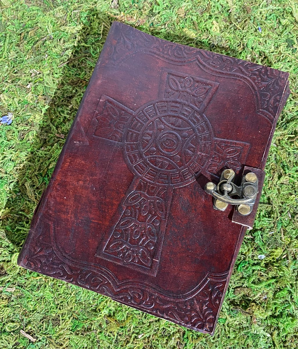 Excited to share the latest addition to my #etsy shop: Celtic Cross Leather NotebookJournal 17 cm x 12 cm (approximately 6.5 inches x 4.5 inches) with Closing Clasp etsy.me/45Qk4ez #leatherjournal #journal #bookofshadows #celticcross #grimoire #notebook #leathe
