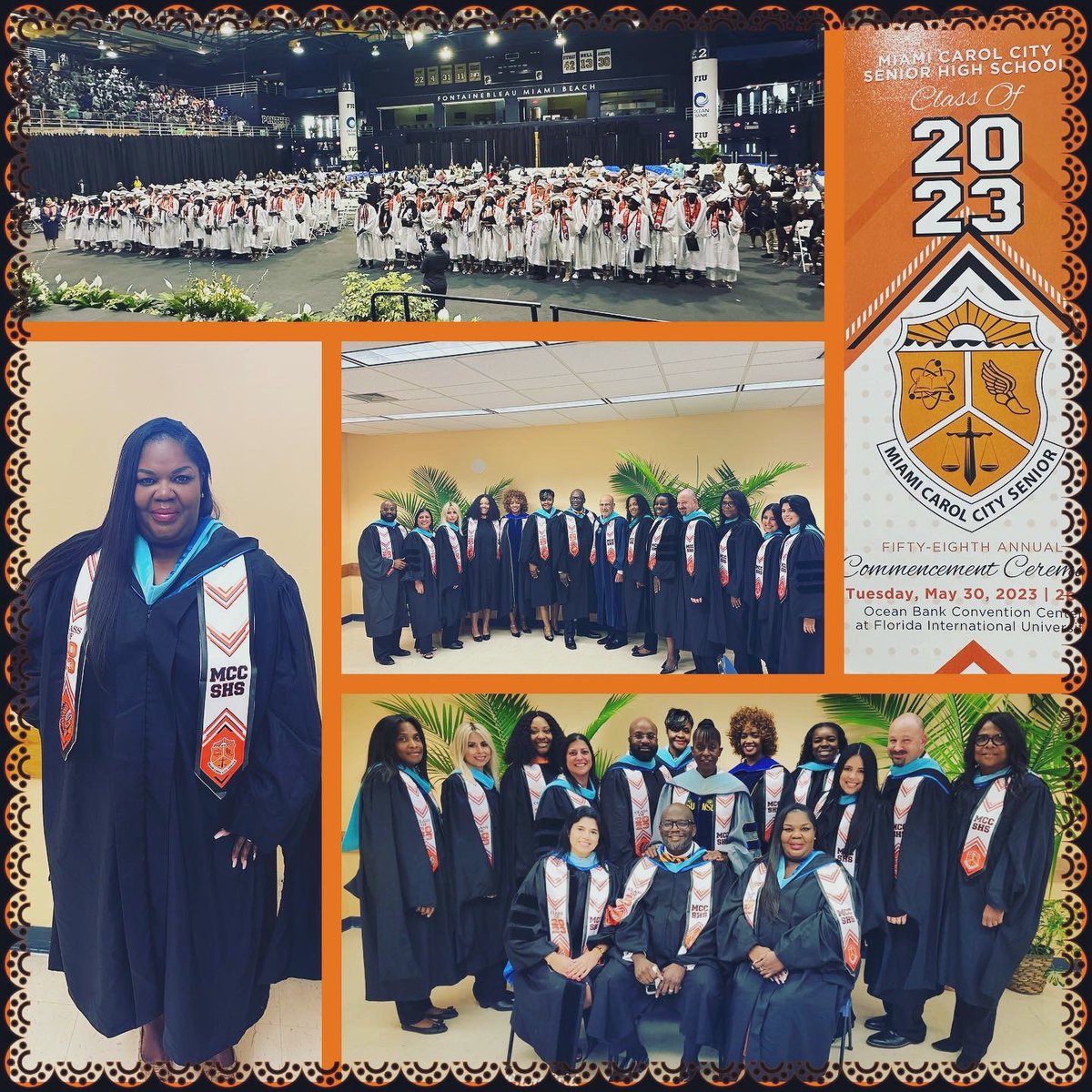 MsLewis_NRO's tweet photo. Congratulations to the MCC Class of 2023! Thirty-five years ago, I graduated from Miami Carol City Senior High and I have such fond memories of graduation day! 🧡🖤🤍Class of 2023, I wish you the best and continue to strive for excellence! #Classof1988 @CarolCitySr1 @MDCPSNorth https://t.co/hg5so2IGl9